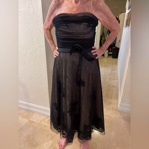 BCBG Black strapless cocktail dress